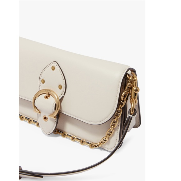 COACH Beat Crossbody Leather Chain Clutch Chalk NWT $325 - Picture 2 of 11